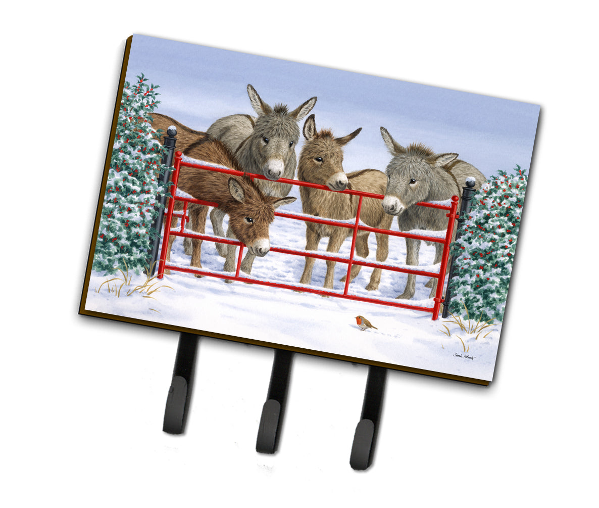 Donkeys and Robin Leash or Key Holder Wall Hooks, Coat Rack Wall Mount, for Hanging Keys, Towels, Aprons, Leashes