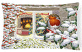 European Robin Decorative Throw Pillow 12x16 Indoor Outdoor Accent Cushion, Fabric Cover with Insert for Sofa, Bed, Porch & Living Room