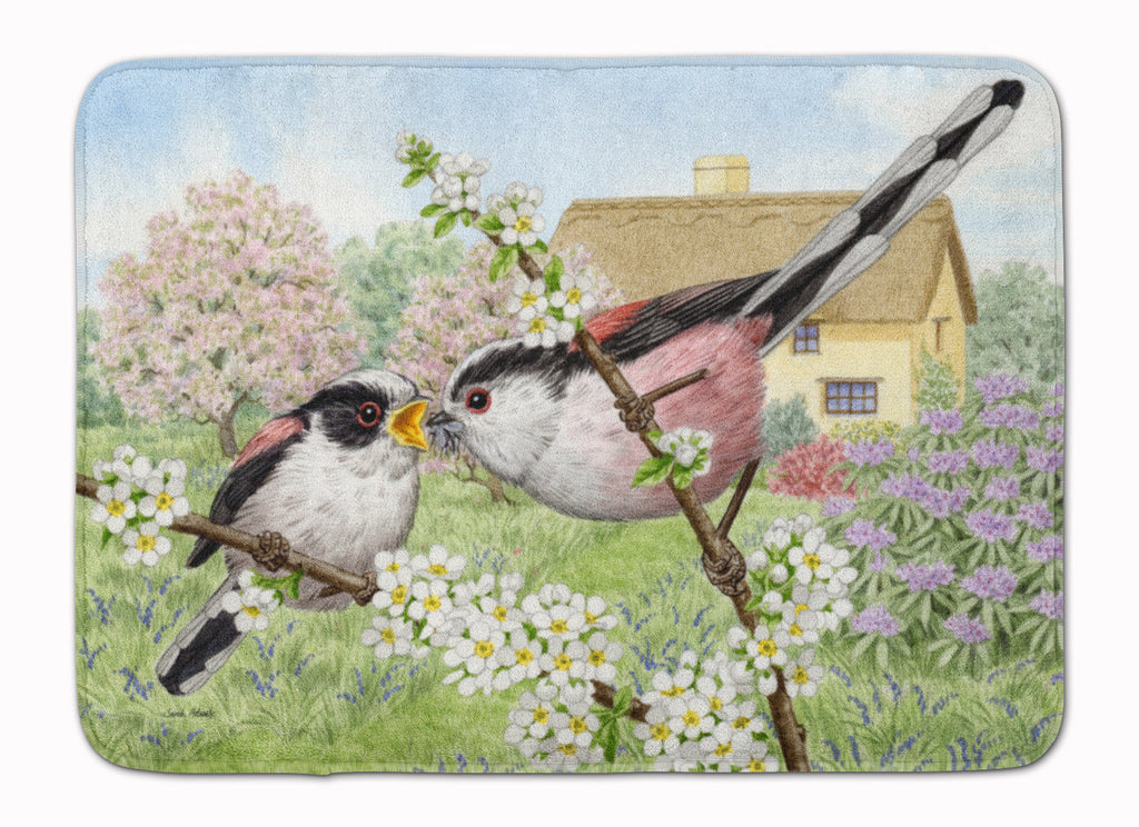 Long Tailed Tits Memory Foam Kitchen Mat Machine Washable Anti-Fatigue Cushion Comfort Bath or Kitchen Rug