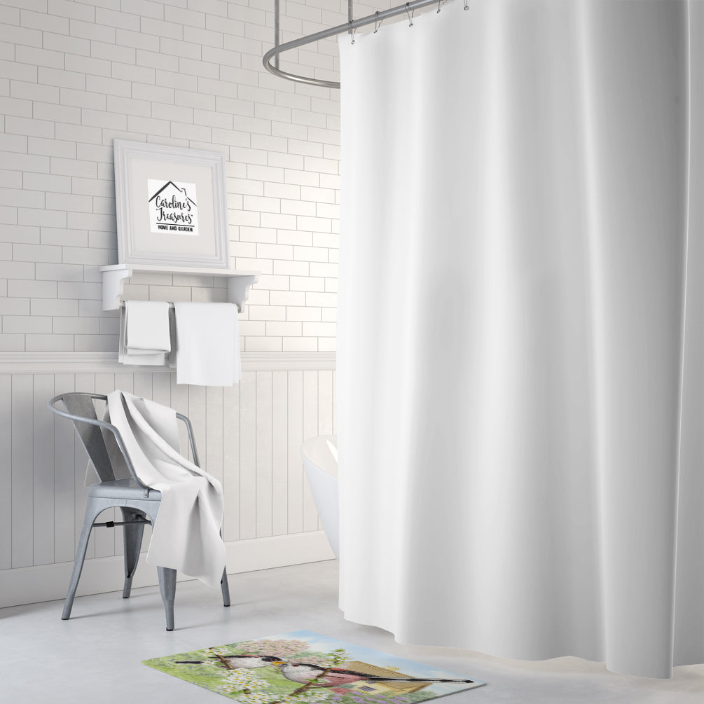 Long Tailed Tits Memory Foam Kitchen Mat Machine Washable Anti-Fatigue Cushion Comfort Bath or Kitchen Rug