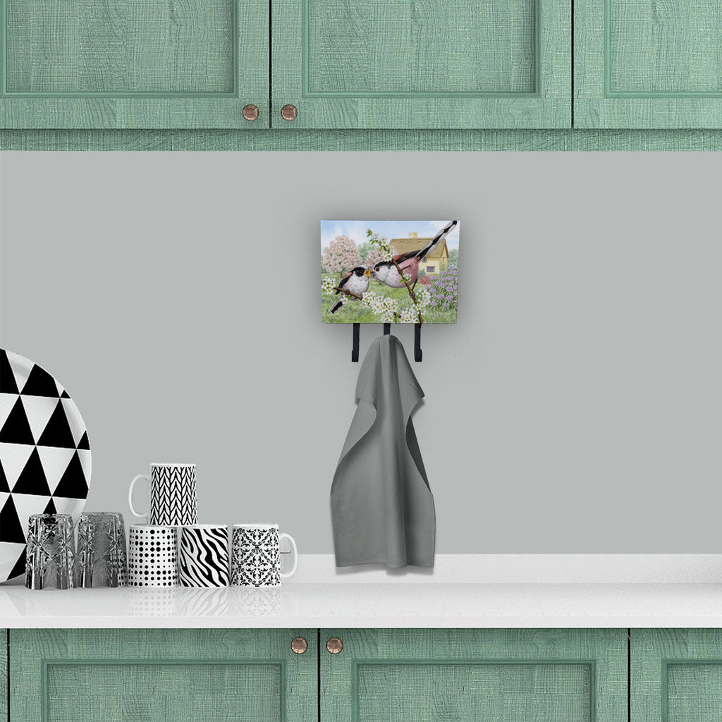 Long Tailed Tits Leash or Key Holder Wall Hooks, Coat Rack Wall Mount, for Hanging Keys, Towels, Aprons, Leashes