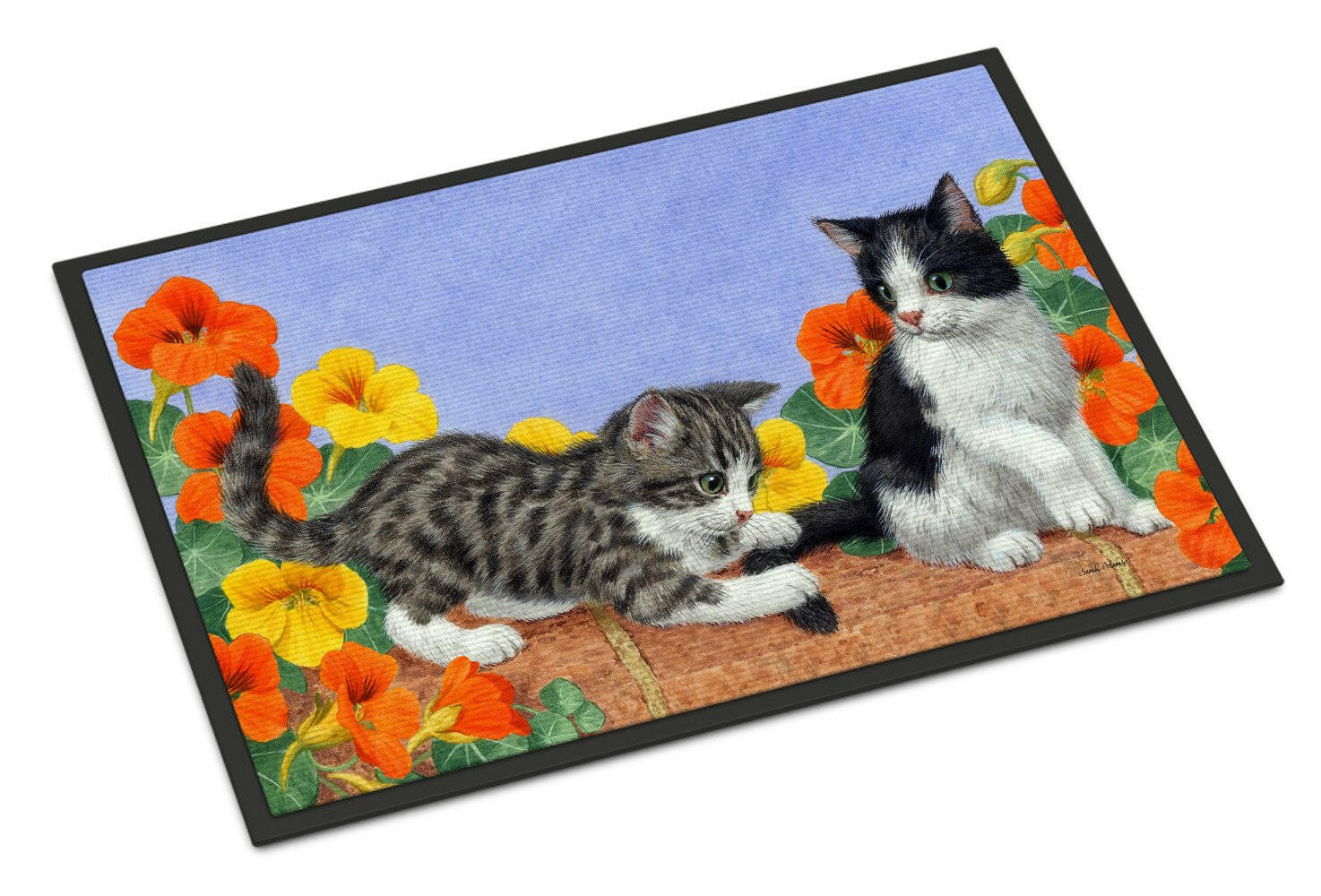 Kittens on Wall Doormat Indoor Outdoor 18H X 27W Front Door Mat Rugs for Entryway, Non Slip Washable