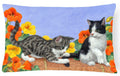 Kittens on Wall Decorative Throw Pillow 12x16 Indoor Outdoor Accent Cushion, Fabric Cover with Insert for Sofa, Bed, Porch & Living Room