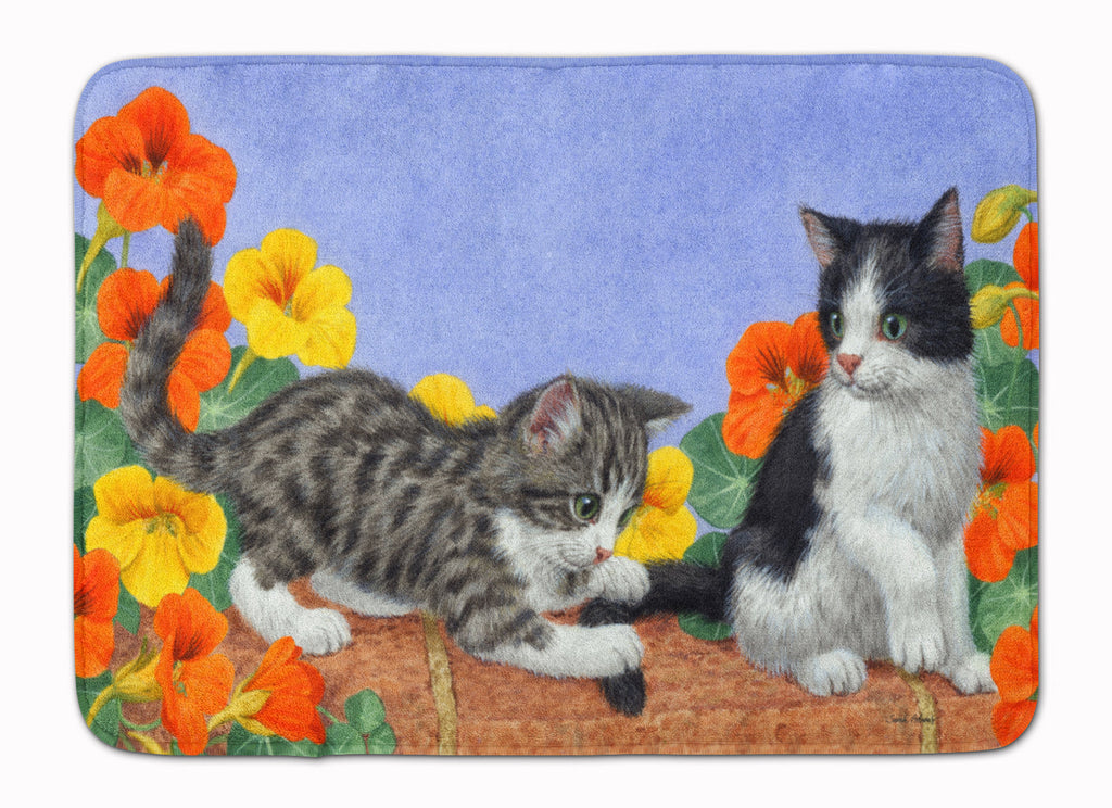 Kittens on Wall Memory Foam Kitchen Mat Machine Washable Anti-Fatigue Cushion Comfort Bath or Kitchen Rug