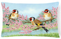 European Goldfinch Decorative Throw Pillow 12x16 Indoor Outdoor Accent Cushion, Fabric Cover with Insert for Sofa, Bed, Porch & Living Room