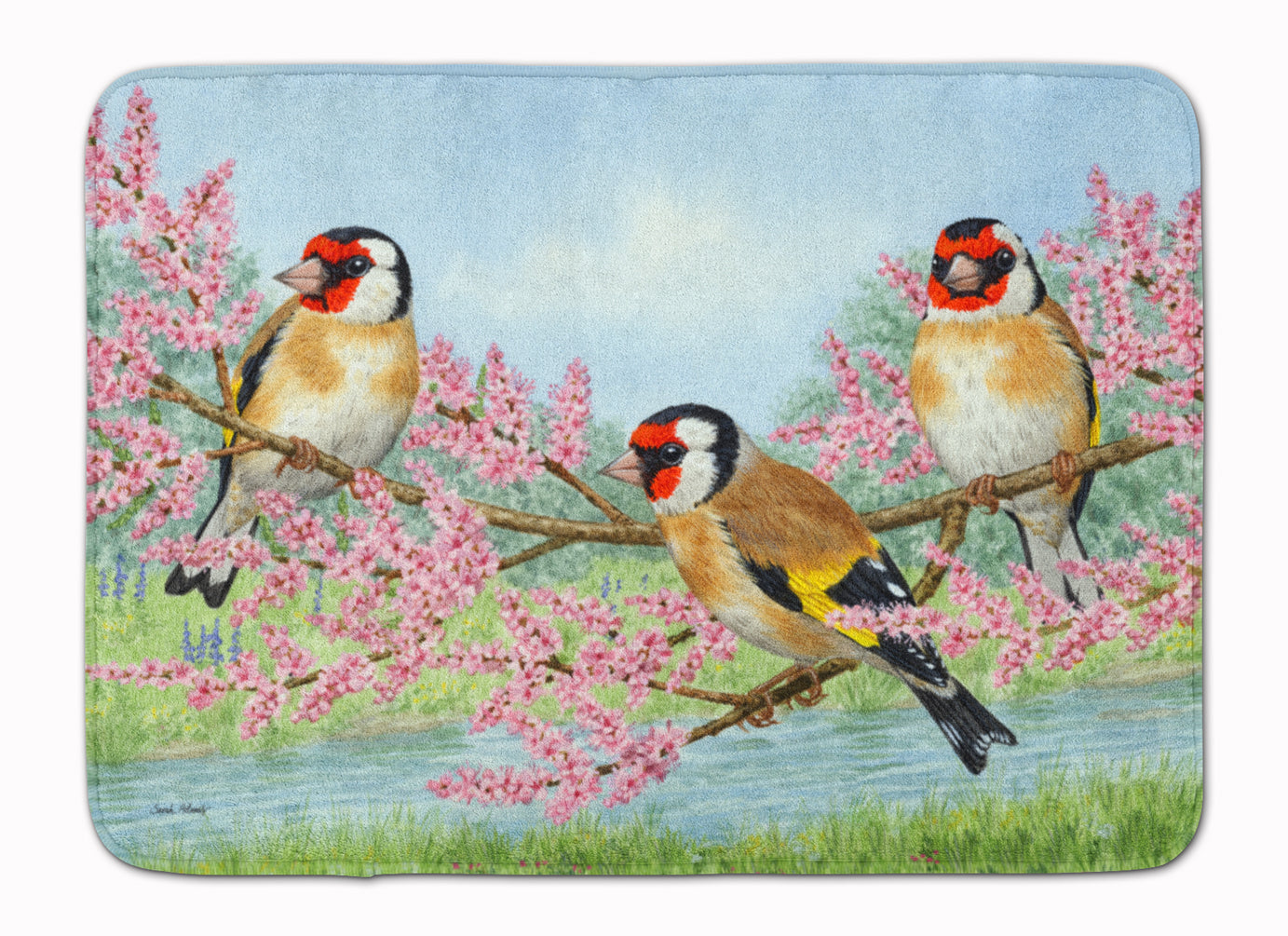 European Goldfinch Memory Foam Kitchen Mat Machine Washable Anti-Fatigue Cushion Comfort Bath or Kitchen Rug