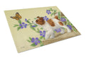 Papillon Pup Cutting Board Tempered Glass Kitchen Cutting Surface, Heat Resistant Chopping, Non-Slip Feet, Food Prep & Serving