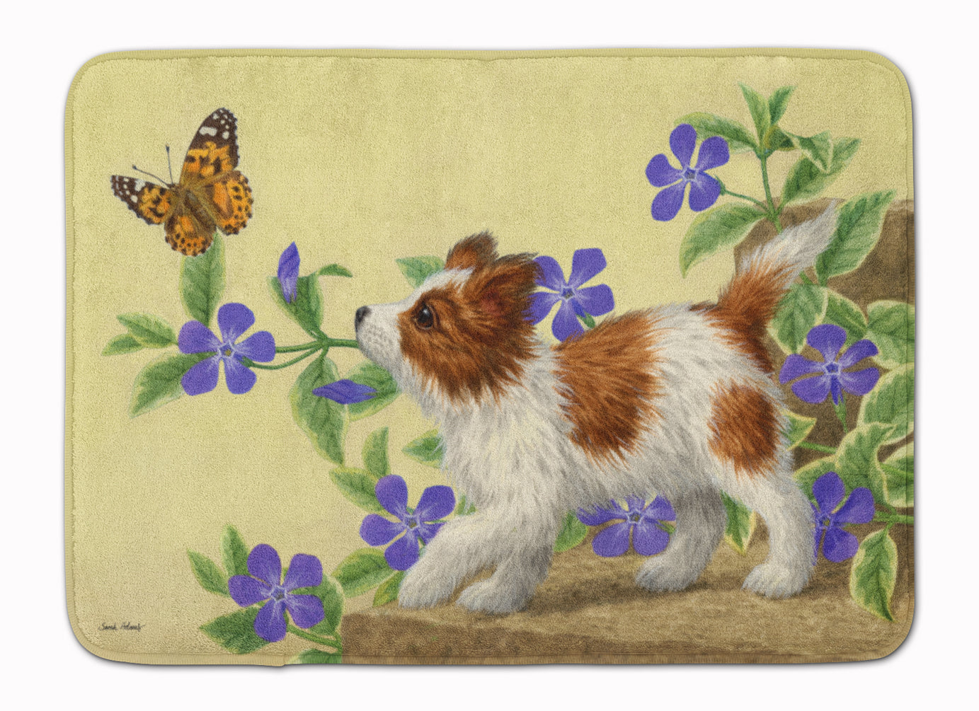 Papillon Pup Memory Foam Kitchen Mat Machine Washable Anti-Fatigue Cushion Comfort Bath or Kitchen Rug