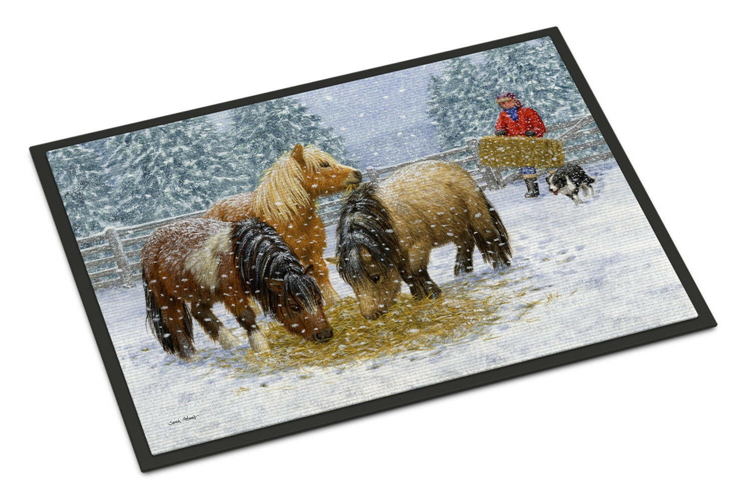 Shetland Ponies Doormat Indoor Outdoor 24H X 36W Front Door Mat Rugs for Entryway, Non Slip Washable Low Pile,