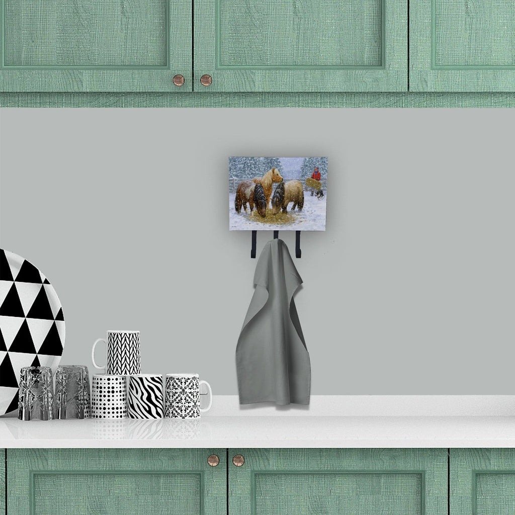 Shetland Ponies Leash or Key Holder Wall Hooks, Coat Rack Wall Mount, for Hanging Keys, Towels, Aprons, Leashes