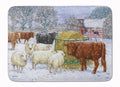 Cows and Sheep in the Snow Memory Foam Kitchen Mat Machine Washable Anti-Fatigue Cushion Comfort Bath or Kitchen Rug