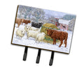 Cows and Sheep in the Snow Leash or Key Holder Wall Hooks, Coat Rack Wall Mount, for Hanging Keys, Towels, Aprons, Leashes