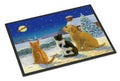 Golden Retriever and kittens Watching Santa Doormat Indoor Outdoor 24H X 36W Front Door Mat Rugs for Entryway, Non Slip Washable Low Pile,