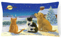 Golden Retriever and kittens Watching Santa Decorative Throw Pillow 12x16 Indoor Outdoor Accent Cushion, Fabric Cover with Insert for Sofa, Bed, Porch & Living Room