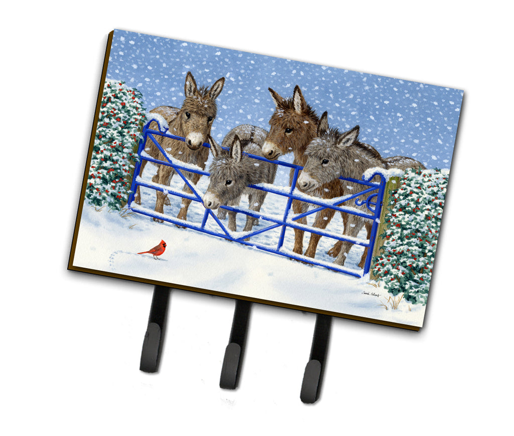 Donkeys and Cardinal Leash or Key Holder Wall Hooks, Coat Rack Wall Mount, for Hanging Keys, Towels, Aprons, Leashes
