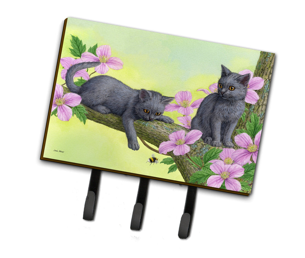 Chartruex Kittens Leash or Key Holder Wall Hooks, Coat Rack Wall Mount, for Hanging Keys, Towels, Aprons, Leashes