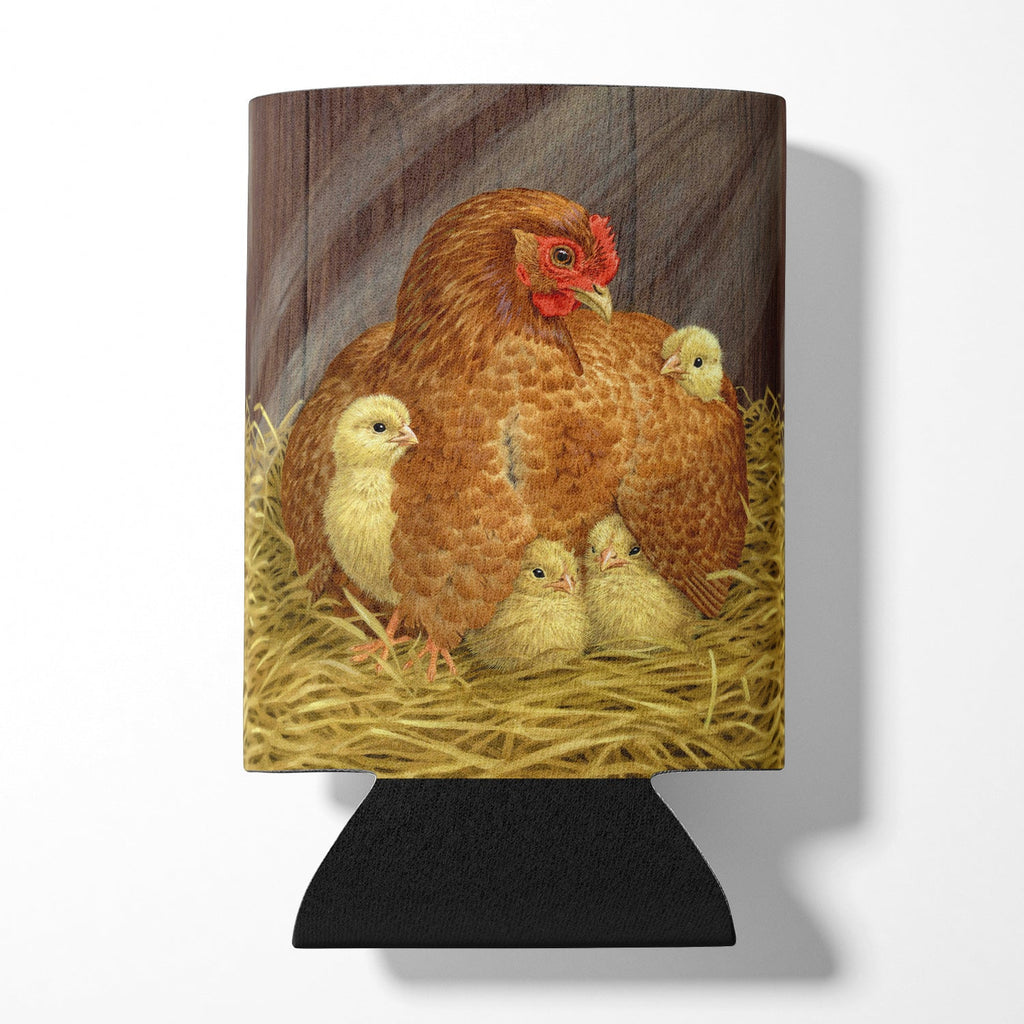 My Little Chickadees Hen with Chicks Can or Bottle Hugger Cooler Sleeve for Standard 12 oz Cans, Insulated Foam Beer & Soda Can Hugger Reusable