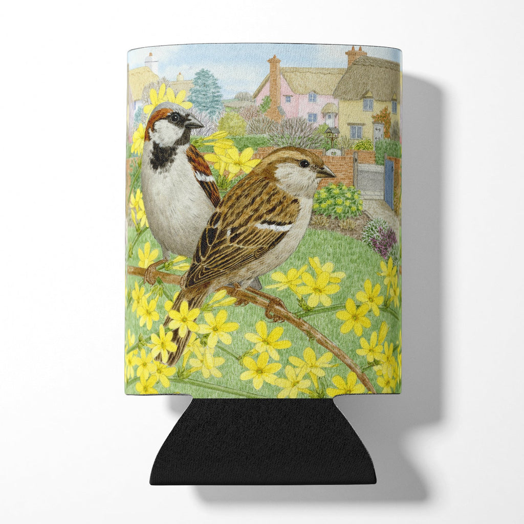 House Sparrows by Sarah Adams Can or Bottle Hugger Cooler Sleeve for Standard 12 oz Cans, Insulated Foam Beer & Soda Can Hugger Reusable