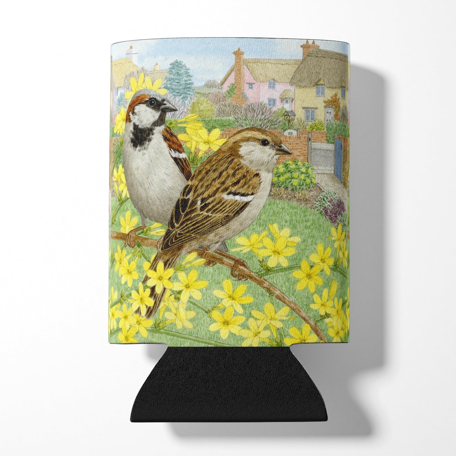 House Sparrows by Sarah Adams Can or Bottle Hugger Cooler Sleeve for Standard 12 oz Cans, Insulated Foam Beer & Soda Can Hugger Reusable