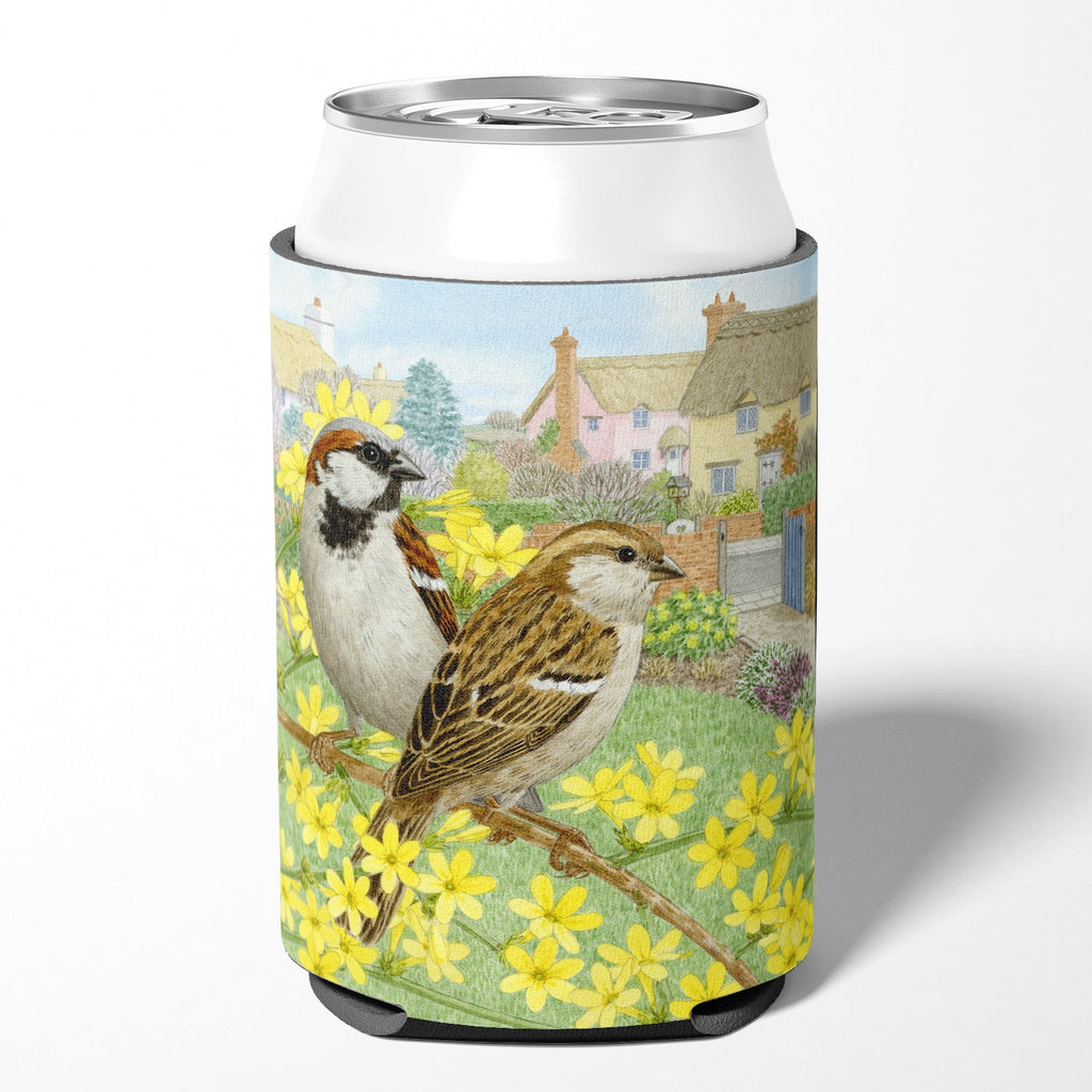 House Sparrows by Sarah Adams Can or Bottle Hugger Cooler Sleeve for Standard 12 oz Cans, Insulated Foam Beer & Soda Can Hugger Reusable