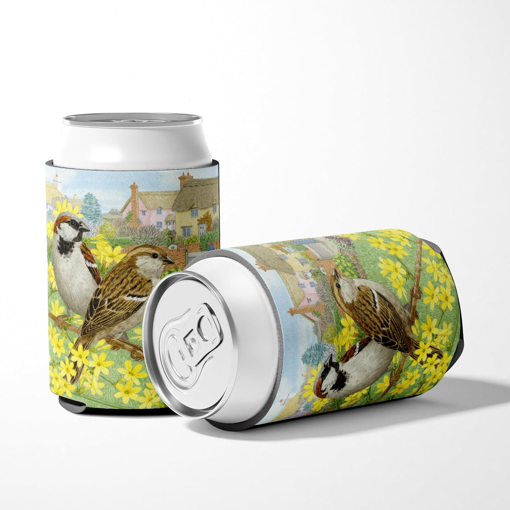House Sparrows by Sarah Adams Can or Bottle Hugger Cooler Sleeve for Standard 12 oz Cans, Insulated Foam Beer & Soda Can Hugger Reusable