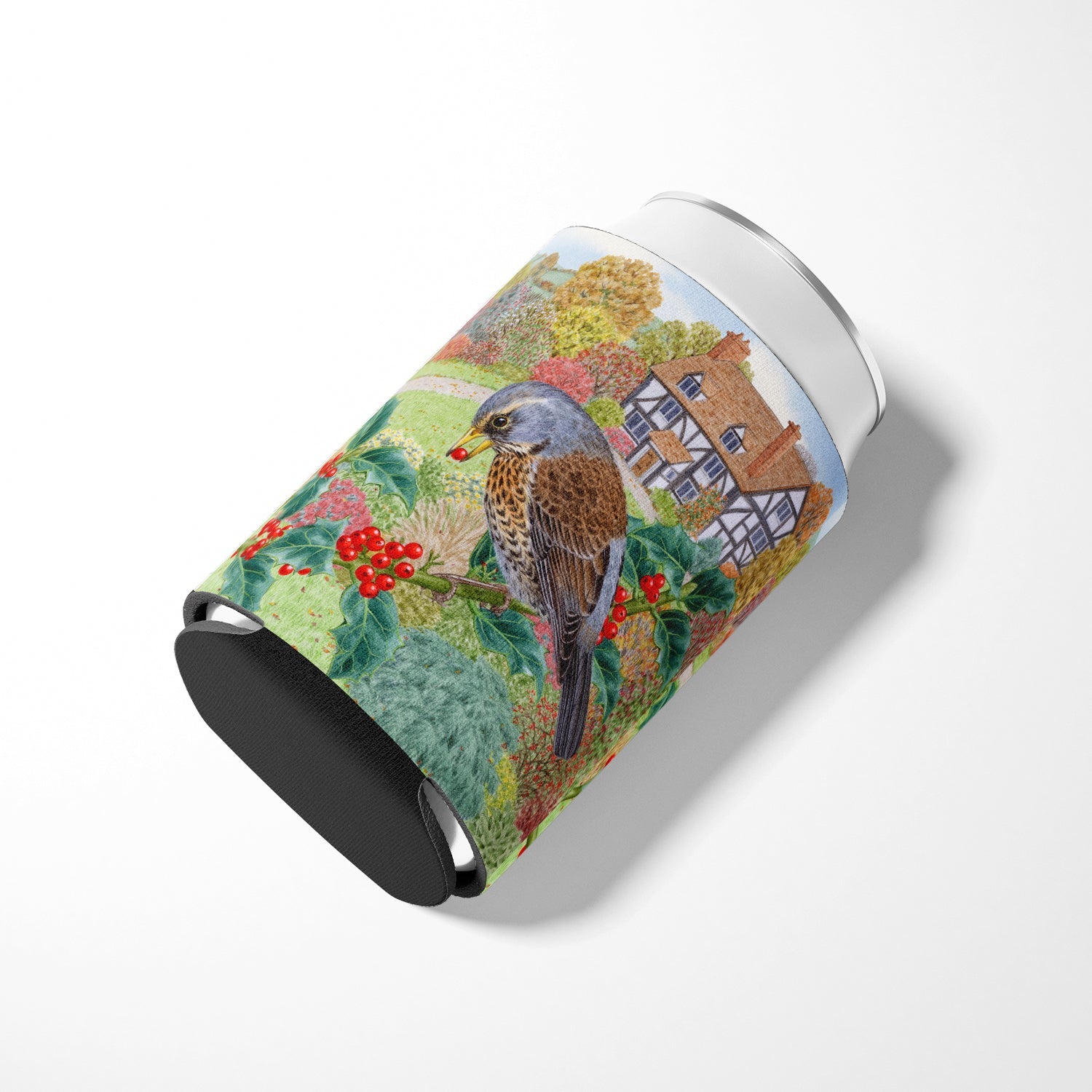 Fieldfare by Sarah Adams Can or Bottle Hugger Cooler Sleeve for Standard 12 oz Cans, Insulated Foam Beer & Soda Can Hugger Reusable