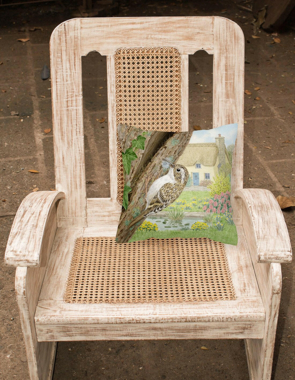 Treecreeper by Sarah Adams Decorative Throw Pillow 14x14 Indoor Outdoor Accent Cushion, Fabric Cover with Insert for Sofa, Bed, Porch & Living Room