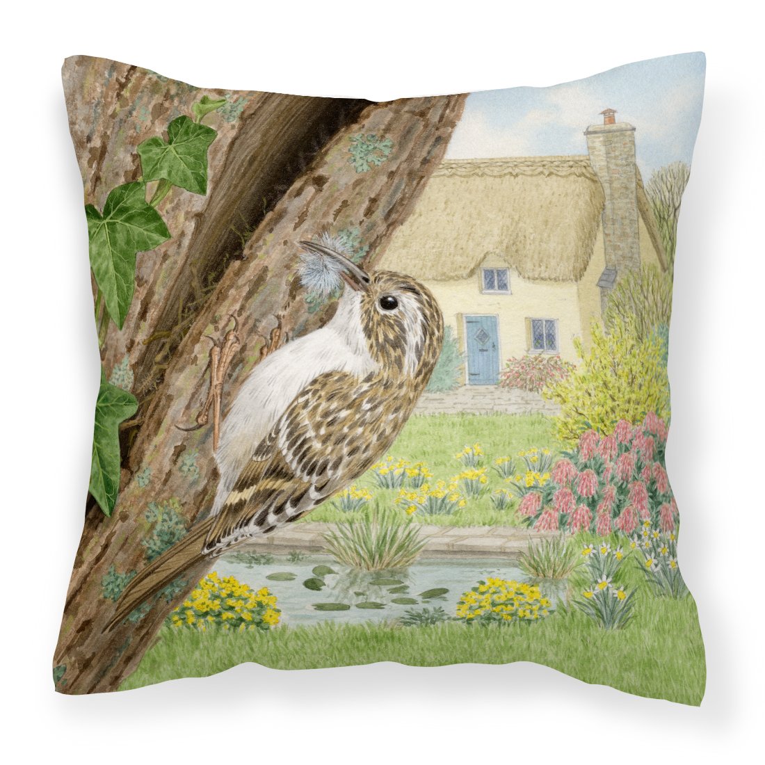 Treecreeper by Sarah Adams Decorative Throw Pillow 18x18 Indoor Outdoor Accent Cushion, Fabric Cover with Insert for Sofa, Bed, Porch & Living Room