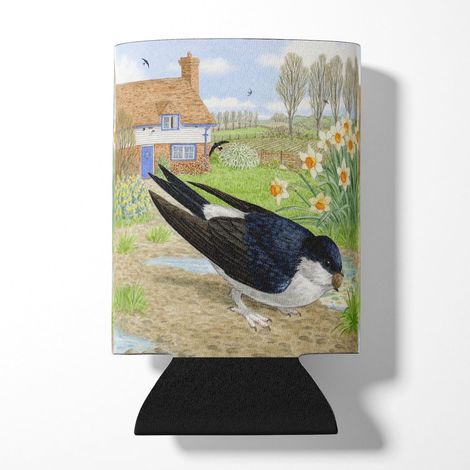 House Martin by Sarah Adams Can or Bottle Hugger Cooler Sleeve for Standard 12 oz Cans, Insulated Foam Beer & Soda Can Hugger Reusable