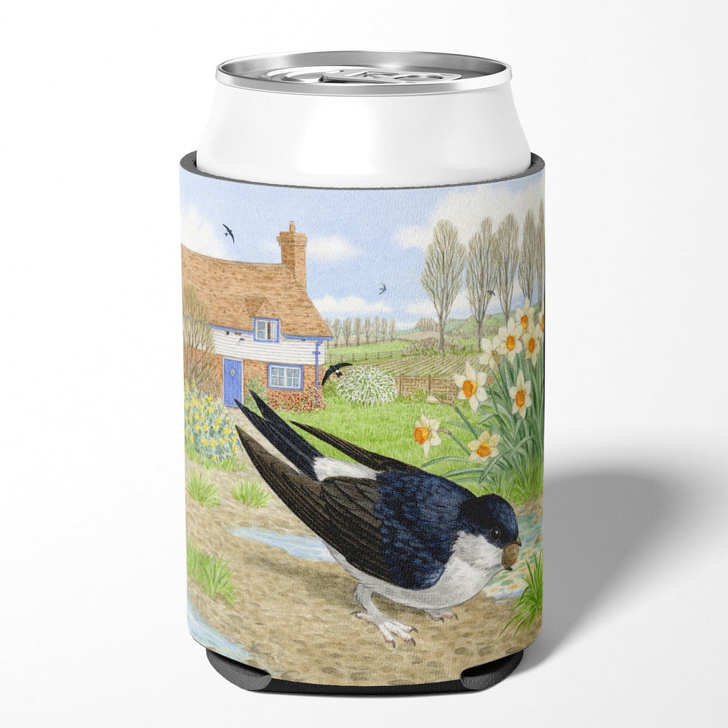 House Martin by Sarah Adams Can or Bottle Hugger Cooler Sleeve for Standard 12 oz Cans, Insulated Foam Beer & Soda Can Hugger Reusable