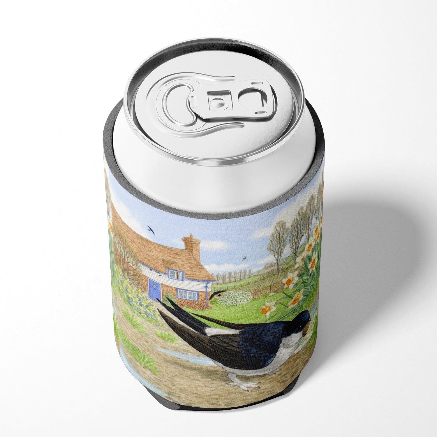 House Martin by Sarah Adams Can or Bottle Hugger Cooler Sleeve for Standard 12 oz Cans, Insulated Foam Beer & Soda Can Hugger Reusable