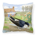 House Martin by Sarah Adams Decorative Throw Pillow 18x18 Indoor Outdoor Accent Cushion, Fabric Cover with Insert for Sofa, Bed, Porch & Living Room
