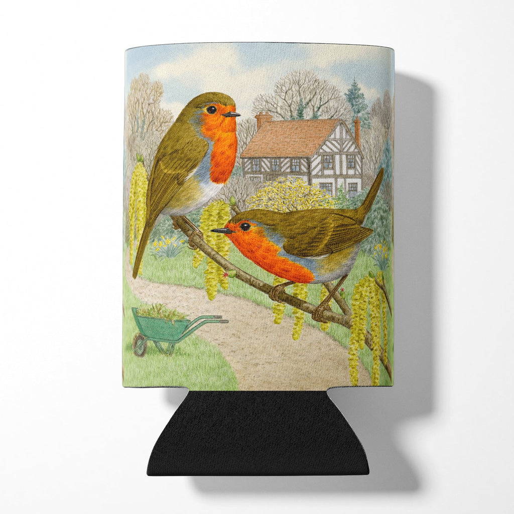 European Robin by Sarah Adams Can or Bottle Hugger Cooler Sleeve for Standard 12 oz Cans, Insulated Foam Beer & Soda Can Hugger Reusable