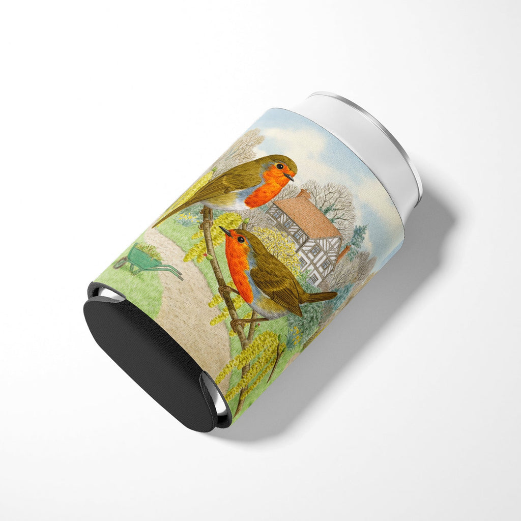 European Robin by Sarah Adams Can or Bottle Hugger Cooler Sleeve for Standard 12 oz Cans, Insulated Foam Beer & Soda Can Hugger Reusable