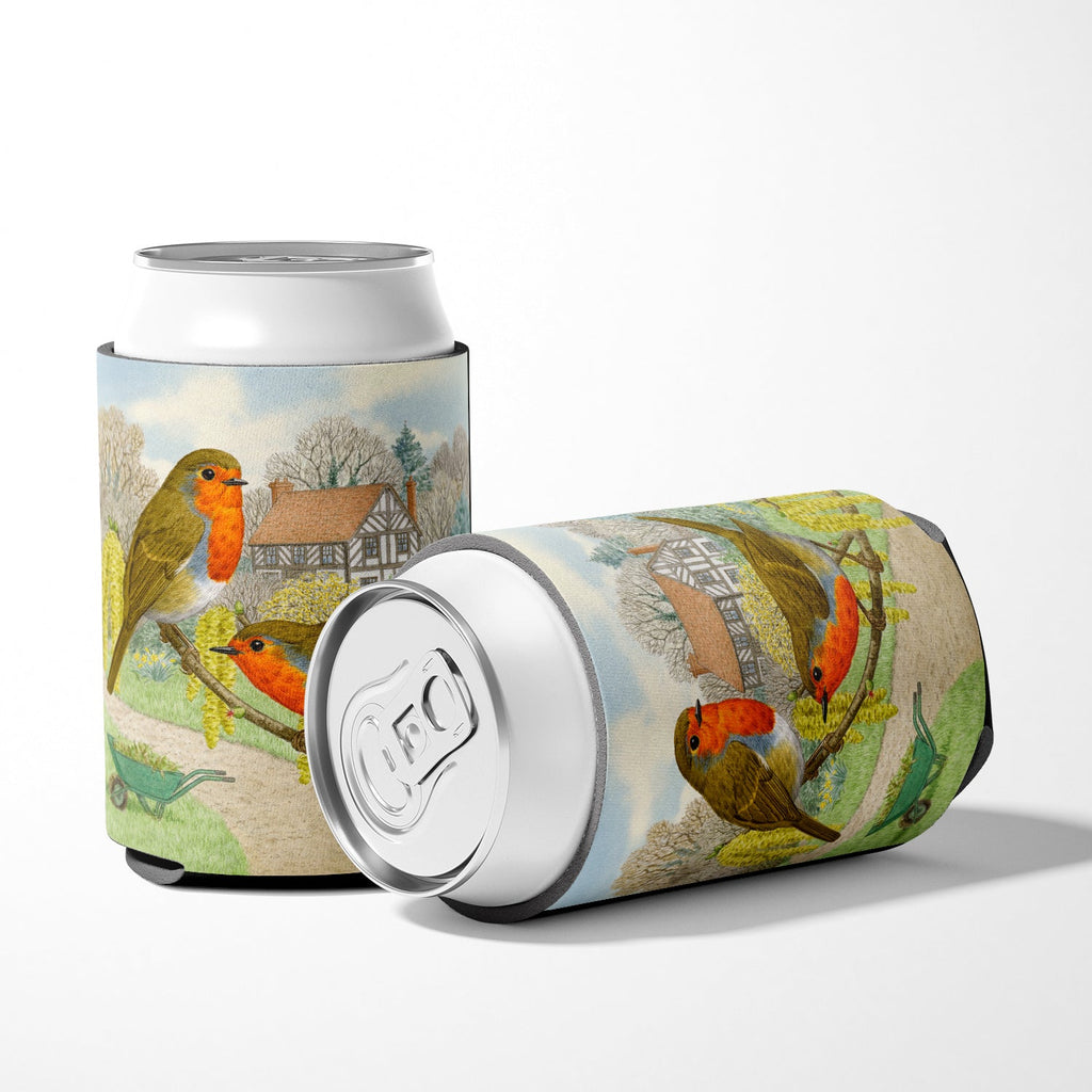 European Robin by Sarah Adams Can or Bottle Hugger Cooler Sleeve for Standard 12 oz Cans, Insulated Foam Beer & Soda Can Hugger Reusable