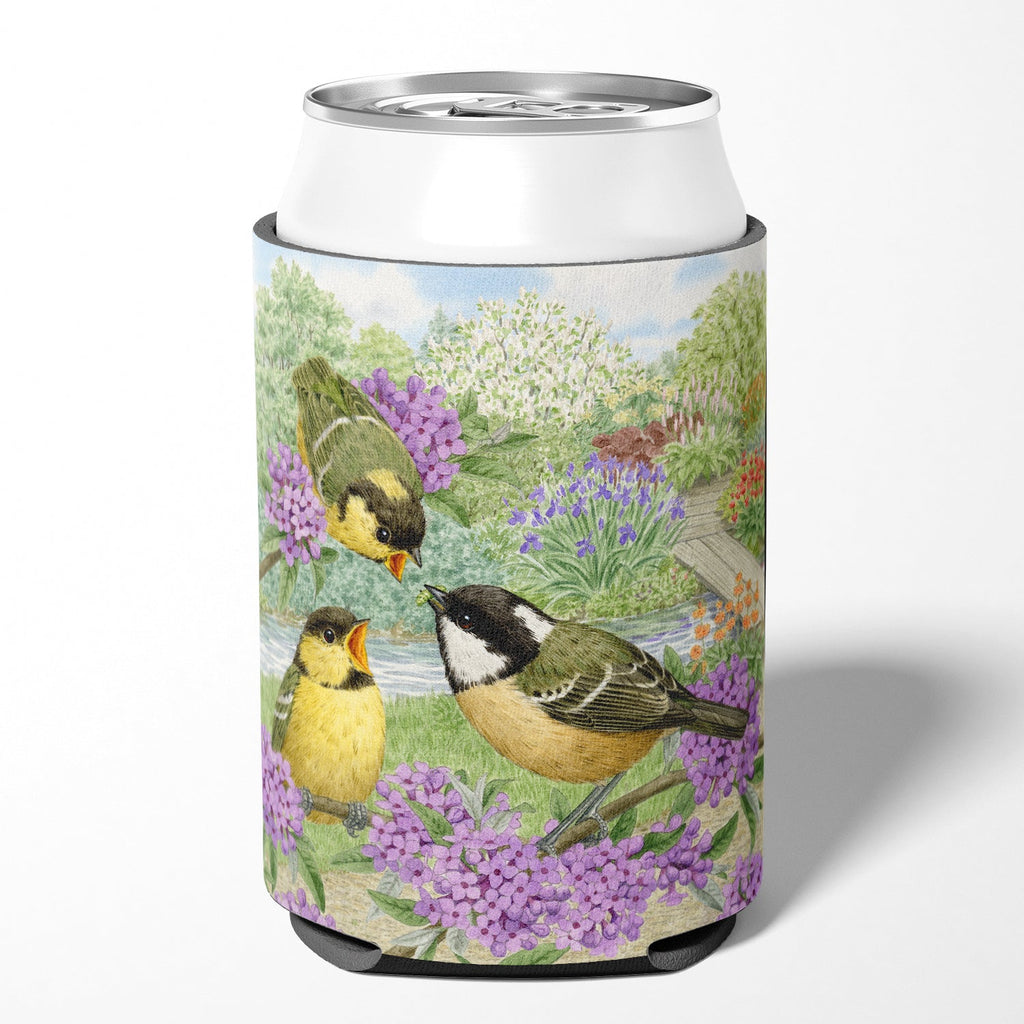 Coal Tits Feeding Time Can or Bottle Hugger Cooler Sleeve for Standard 12 oz Cans, Insulated Foam Beer & Soda Can Hugger Reusable