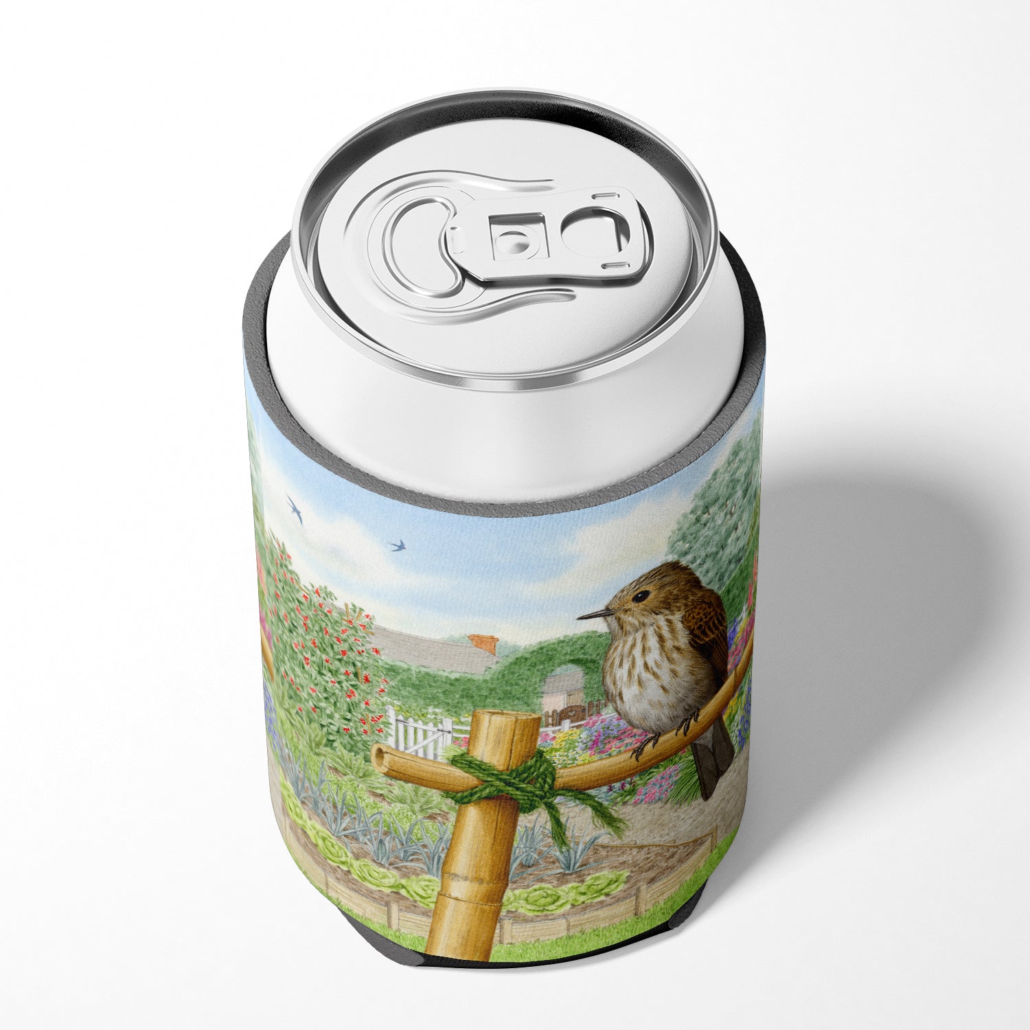 Spotted Flycatcher by Sarah Adams Can or Bottle Hugger Cooler Sleeve for Standard 12 oz Cans, Insulated Foam Beer & Soda Can Hugger Reusable