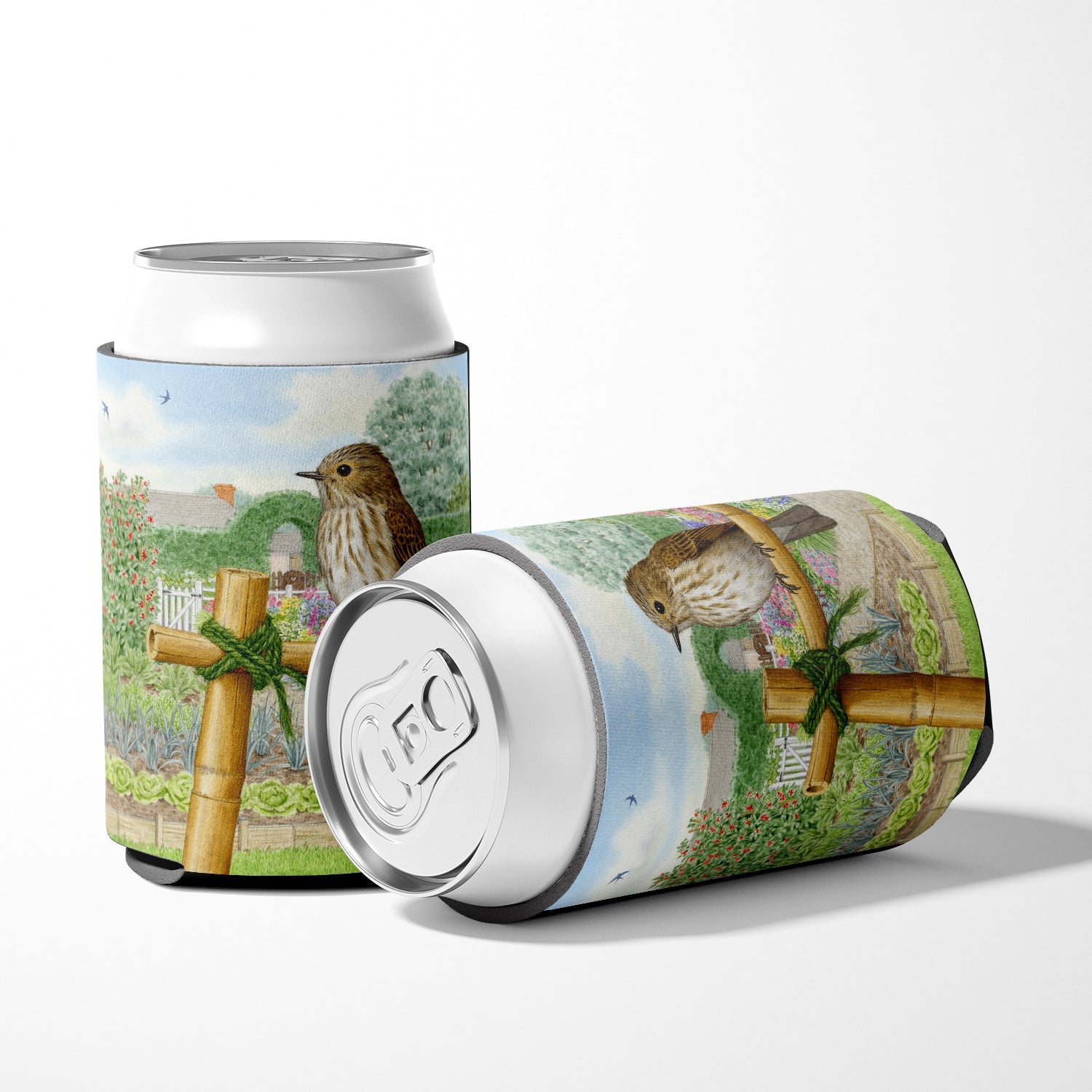 Spotted Flycatcher by Sarah Adams Can or Bottle Hugger Cooler Sleeve for Standard 12 oz Cans, Insulated Foam Beer & Soda Can Hugger Reusable