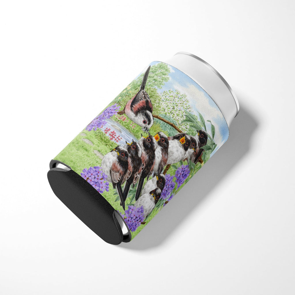 Long Tailed Tits by Sarah Adams Can or Bottle Hugger Cooler Sleeve for Standard 12 oz Cans, Insulated Foam Beer & Soda Can Hugger Reusable