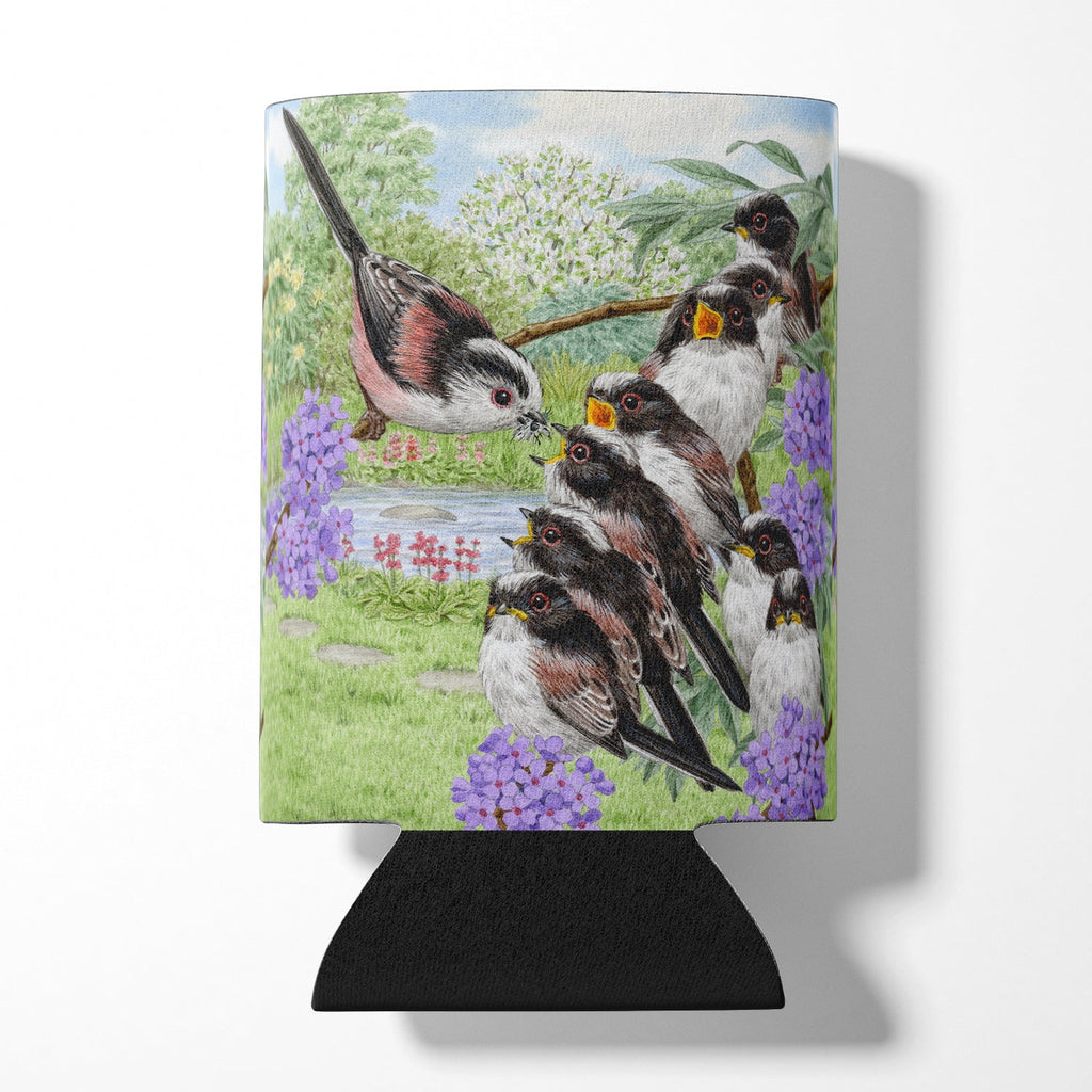 Long Tailed Tits by Sarah Adams Can or Bottle Hugger Cooler Sleeve for Standard 12 oz Cans, Insulated Foam Beer & Soda Can Hugger Reusable
