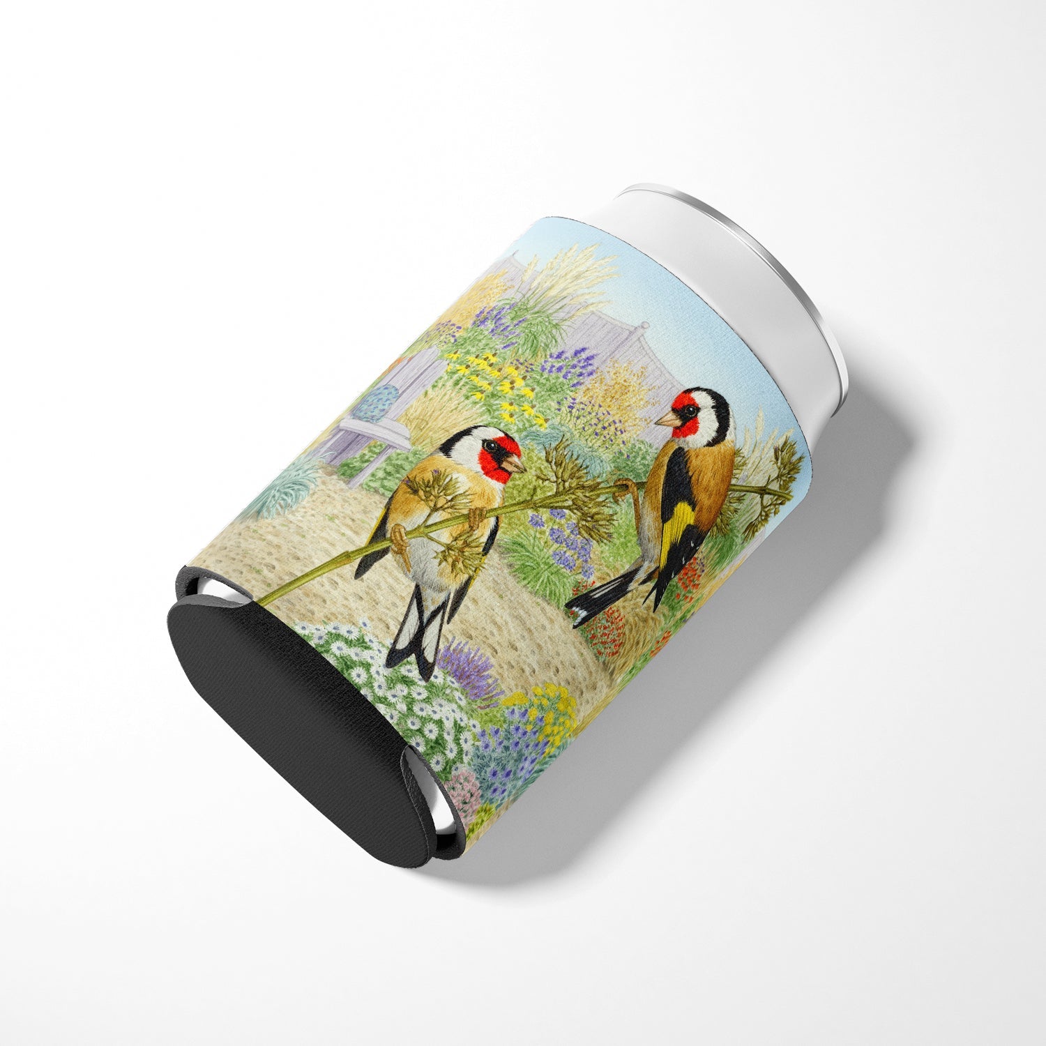 European Goldfinches by Sarah Adams Can or Bottle Hugger Cooler Sleeve for Standard 12 oz Cans, Insulated Foam Beer & Soda Can Hugger Reusable