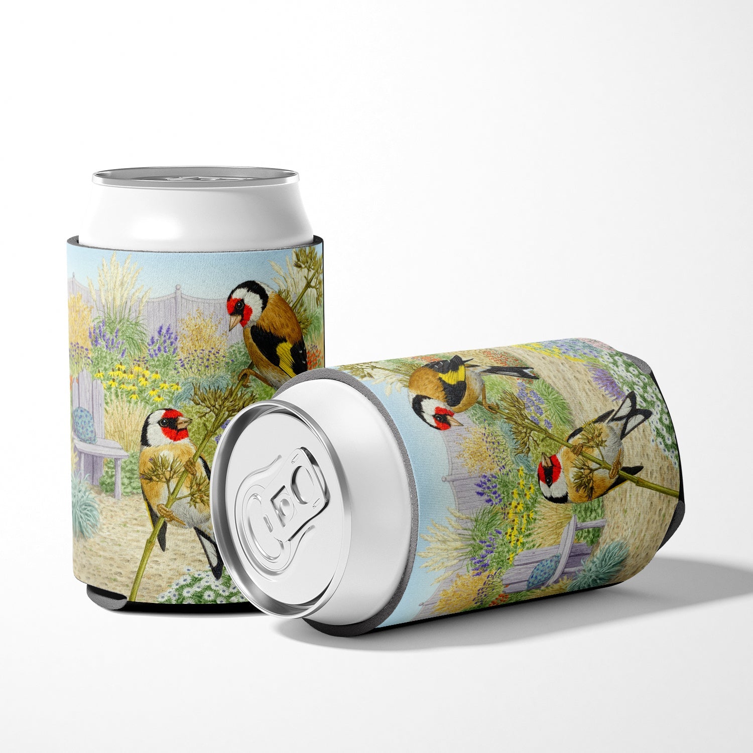 European Goldfinches by Sarah Adams Can or Bottle Hugger Cooler Sleeve for Standard 12 oz Cans, Insulated Foam Beer & Soda Can Hugger Reusable