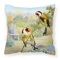 European Goldfinches by Sarah Adams Decorative Throw Pillow 18x18 Indoor Outdoor Accent Cushion, Fabric Cover with Insert for Sofa, Bed, Porch & Living Room
