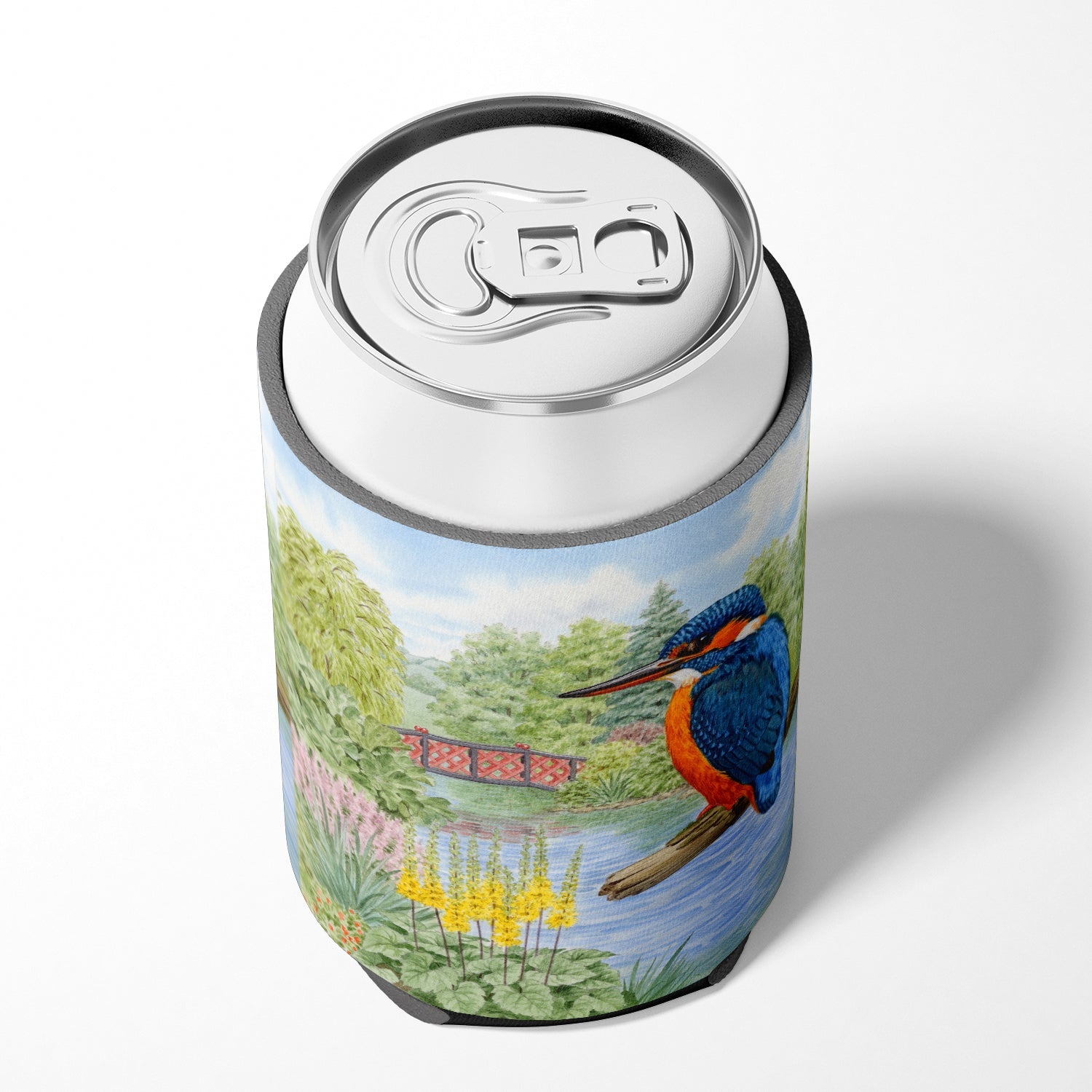 Kingfisher by Sarah Adams Can or Bottle Hugger Cooler Sleeve for Standard 12 oz Cans, Insulated Foam Beer & Soda Can Hugger Reusable