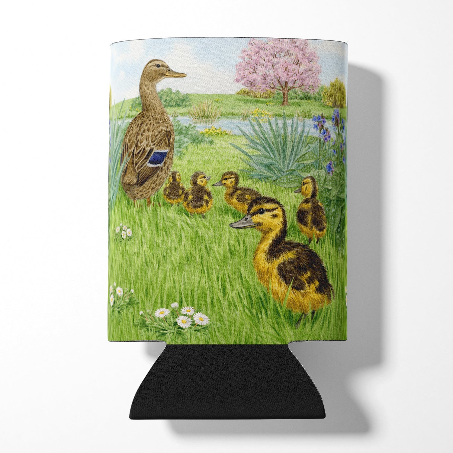 Mallard and Ducklings by Sarah Adams Can or Bottle Hugger Cooler Sleeve for Standard 12 oz Cans, Insulated Foam Beer & Soda Can Hugger Reusable