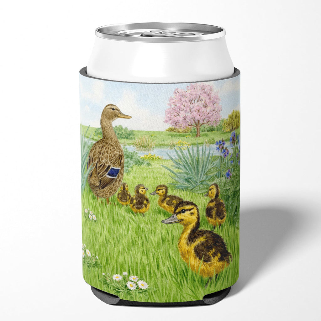 Mallard and Ducklings by Sarah Adams Can or Bottle Hugger Cooler Sleeve for Standard 12 oz Cans, Insulated Foam Beer & Soda Can Hugger Reusable