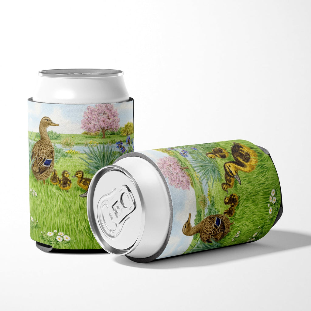 Mallard and Ducklings by Sarah Adams Can or Bottle Hugger Cooler Sleeve for Standard 12 oz Cans, Insulated Foam Beer & Soda Can Hugger Reusable