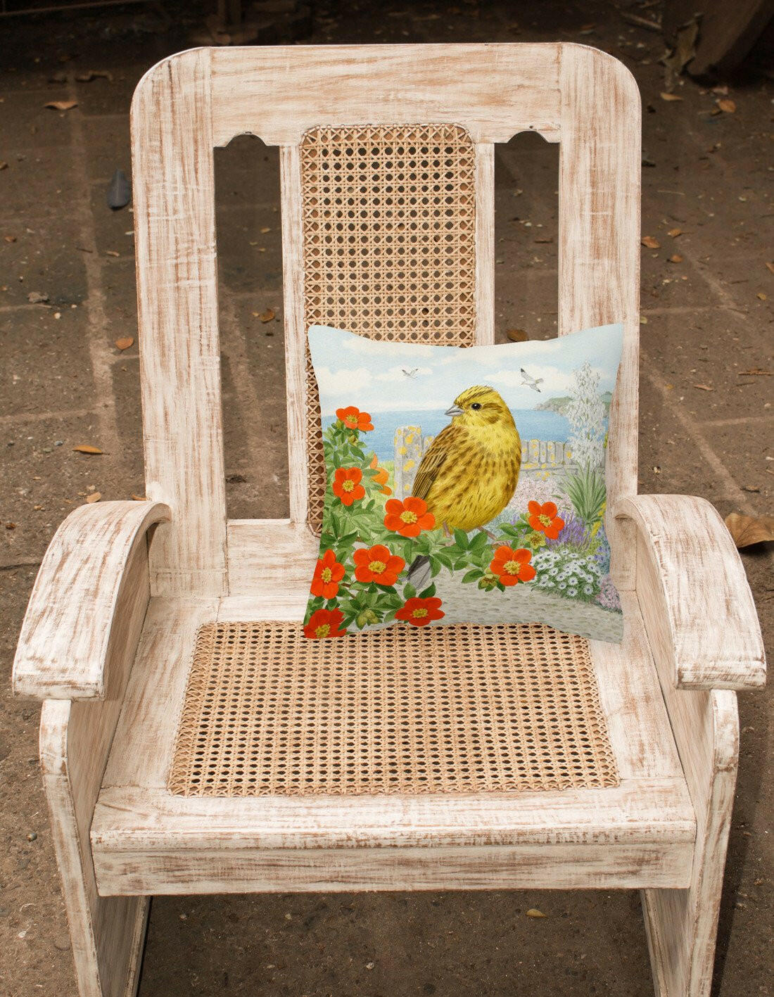 Yellowhammer by Sarah Adams Decorative Throw Pillow 14x14 Indoor Outdoor Accent Cushion, Fabric Cover with Insert for Sofa, Bed, Porch & Living Room