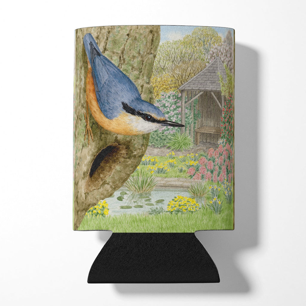 Nuthatch by Sarah Adams Can or Bottle Hugger Cooler Sleeve for Standard 12 oz Cans, Insulated Foam Beer & Soda Can Hugger Reusable
