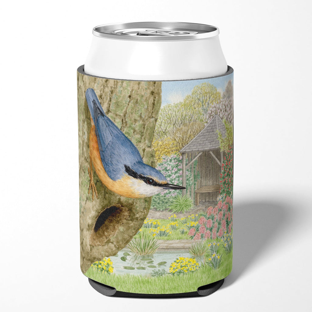 Nuthatch by Sarah Adams Can or Bottle Hugger Cooler Sleeve for Standard 12 oz Cans, Insulated Foam Beer & Soda Can Hugger Reusable